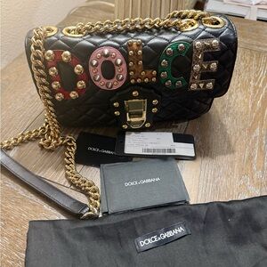 Dolce & Gabbana Black Quilted leather Shoulder/cross body bag!